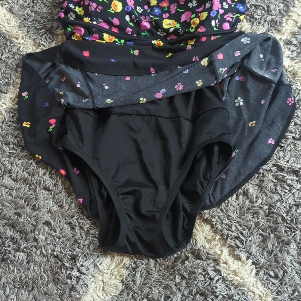 St Johns Bay Floral Swimsuit Dress Padded Size Women's 10